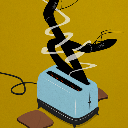 Legs In A Toaster Print - Print