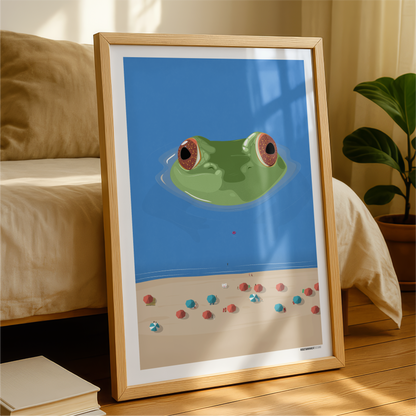 Frog Beach Print