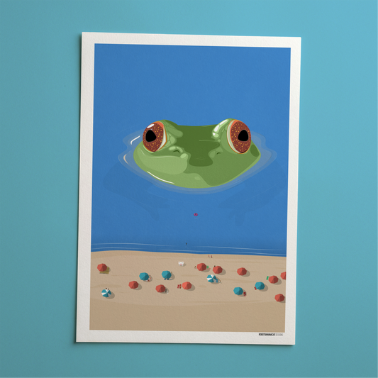 Frog Beach Print