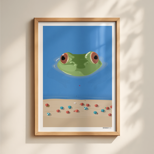 Frog Beach Print