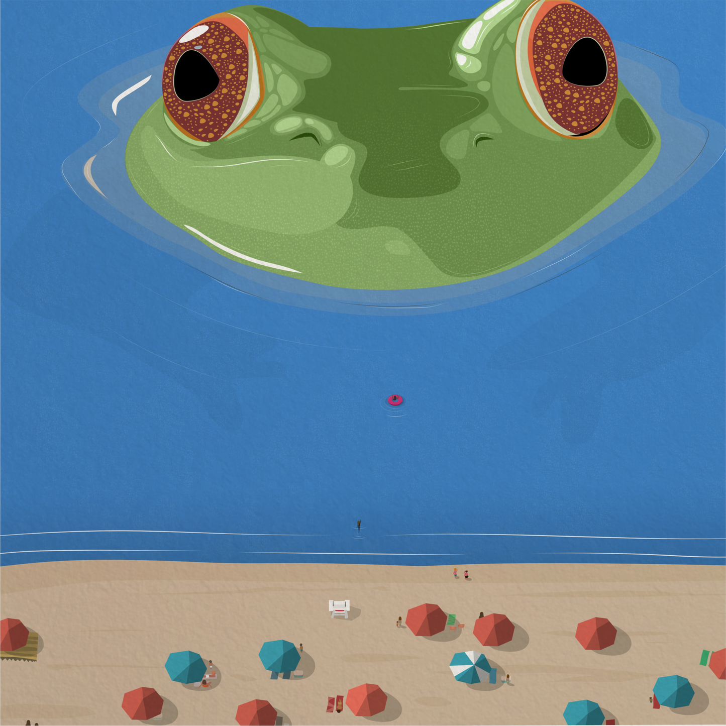 Frog Beach Print