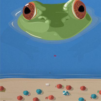 Frog Beach Print