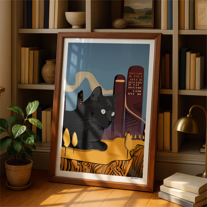 Big Cat Little City Print