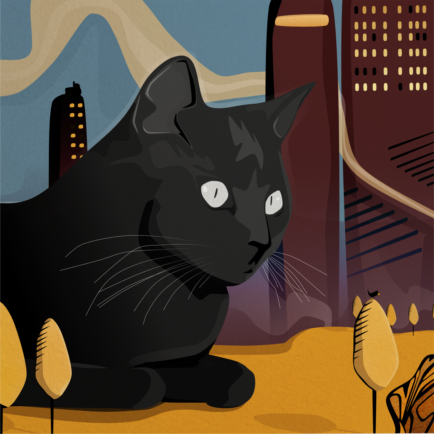 Big Cat Little City Print