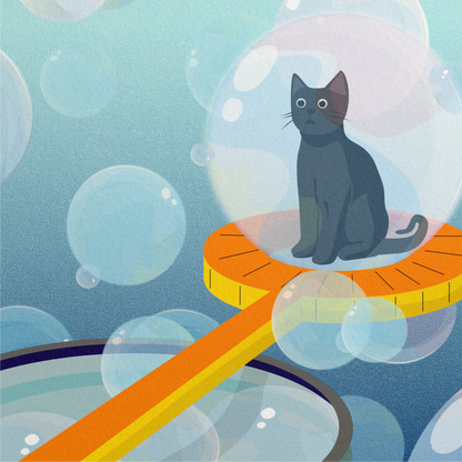 Bubble Wand Cat Print