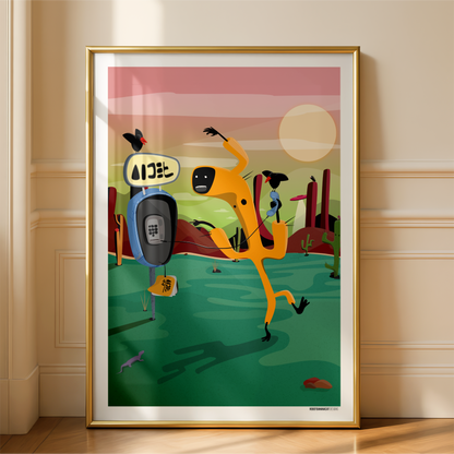 Cactus Invader Print