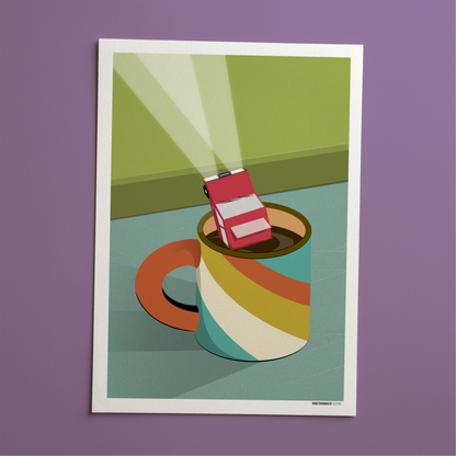 Car in Coffee Print