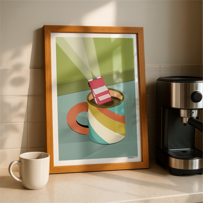 Car in Coffee Print