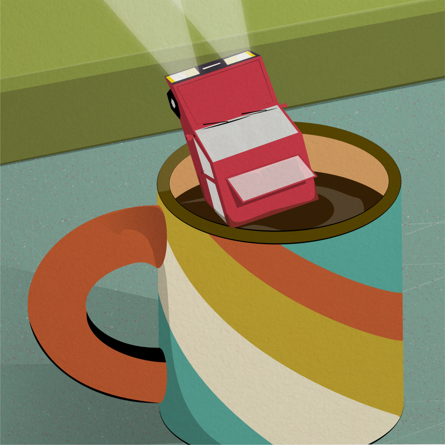 Car in Coffee Print