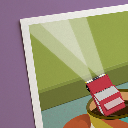 Car in Coffee Print