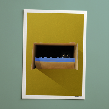Cat In The Box Print