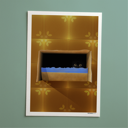 Cat In The Box Print