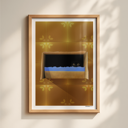 Cat In The Box Print