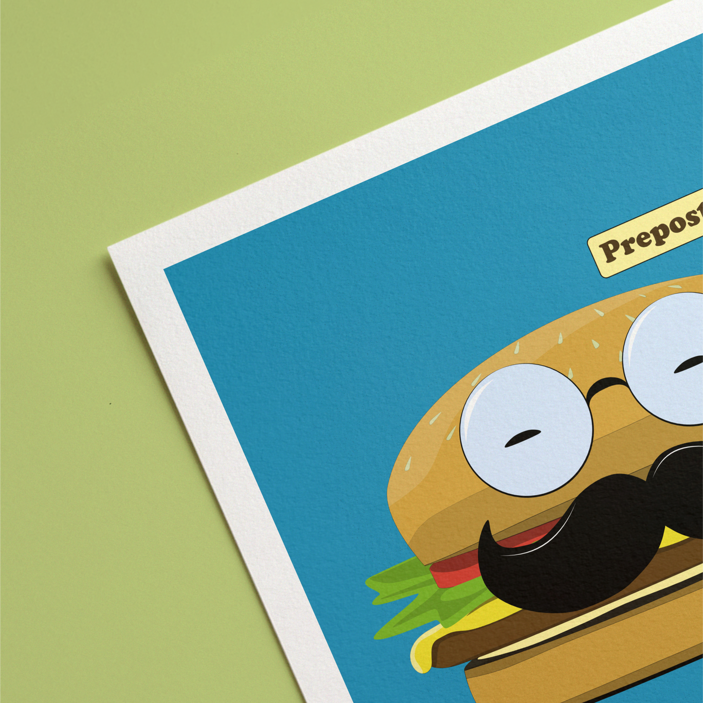 Preposterous! Mustache Cheeseburger Print