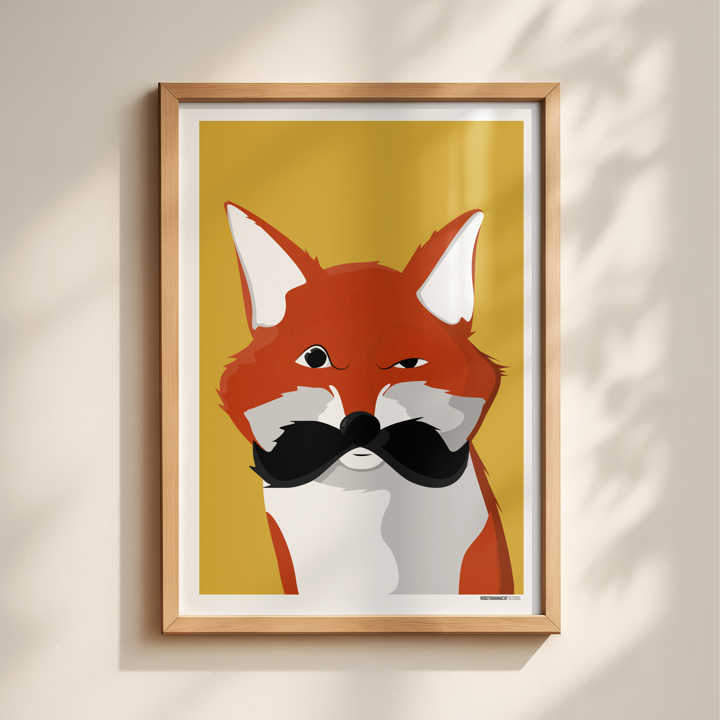 Mustache Fox Print