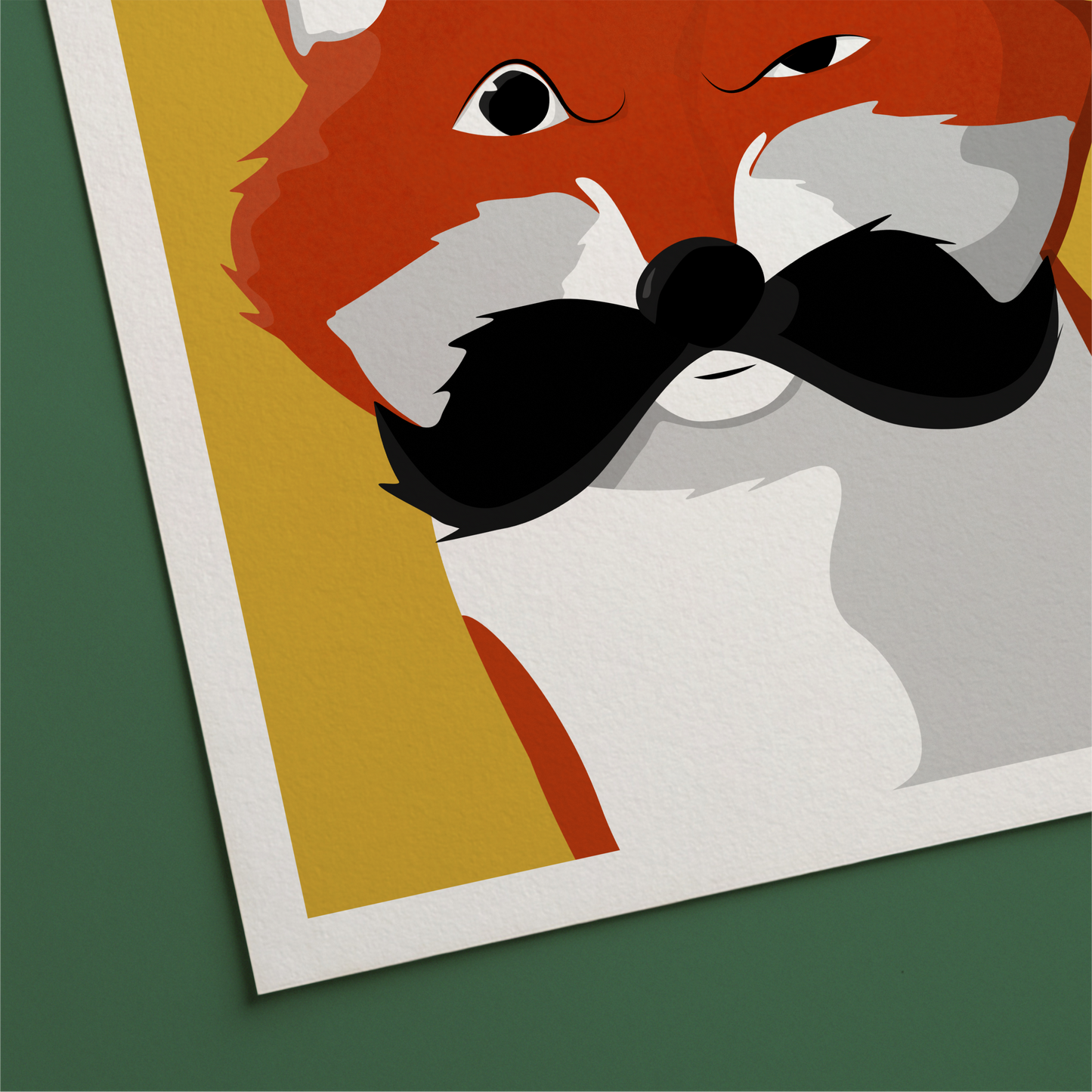Mustache Fox Print