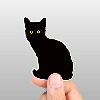 Black Cat Sitting Sticker