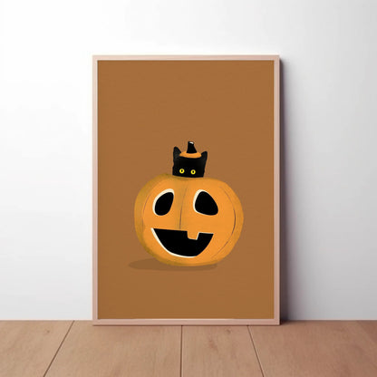 Pumpkin Cat Print