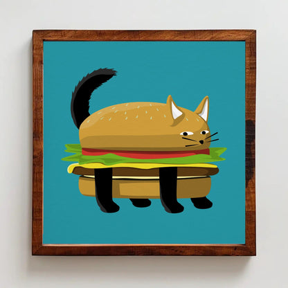 Cheeseburger Cat Print