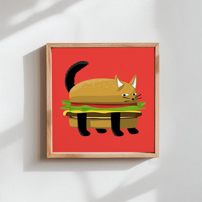Cheeseburger Cat Print