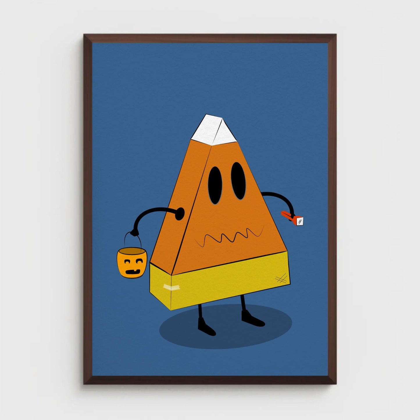 Cardboard Candy Corn Costume - Original Printed Illustration - Fun Halloween Art - Lovely Fall Decor - Unique Printing - Vibrant and Cute