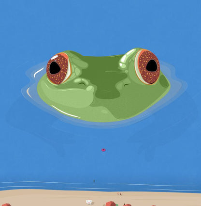 Frog Beach Print