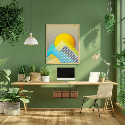 Abstract Mountain Sunrise Print