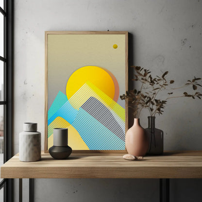 Abstract Mountain Sunrise Print