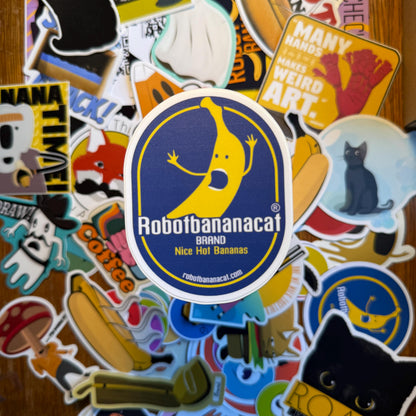 Robot Banana Cat Brand Sticker