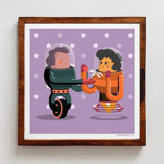 Romantic Robots Together Print