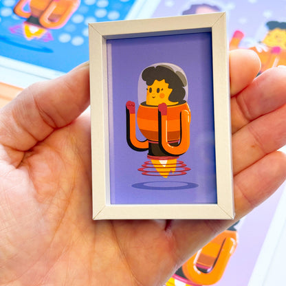 Mini Robot Romance Set - 2x3 inch Framed Couple