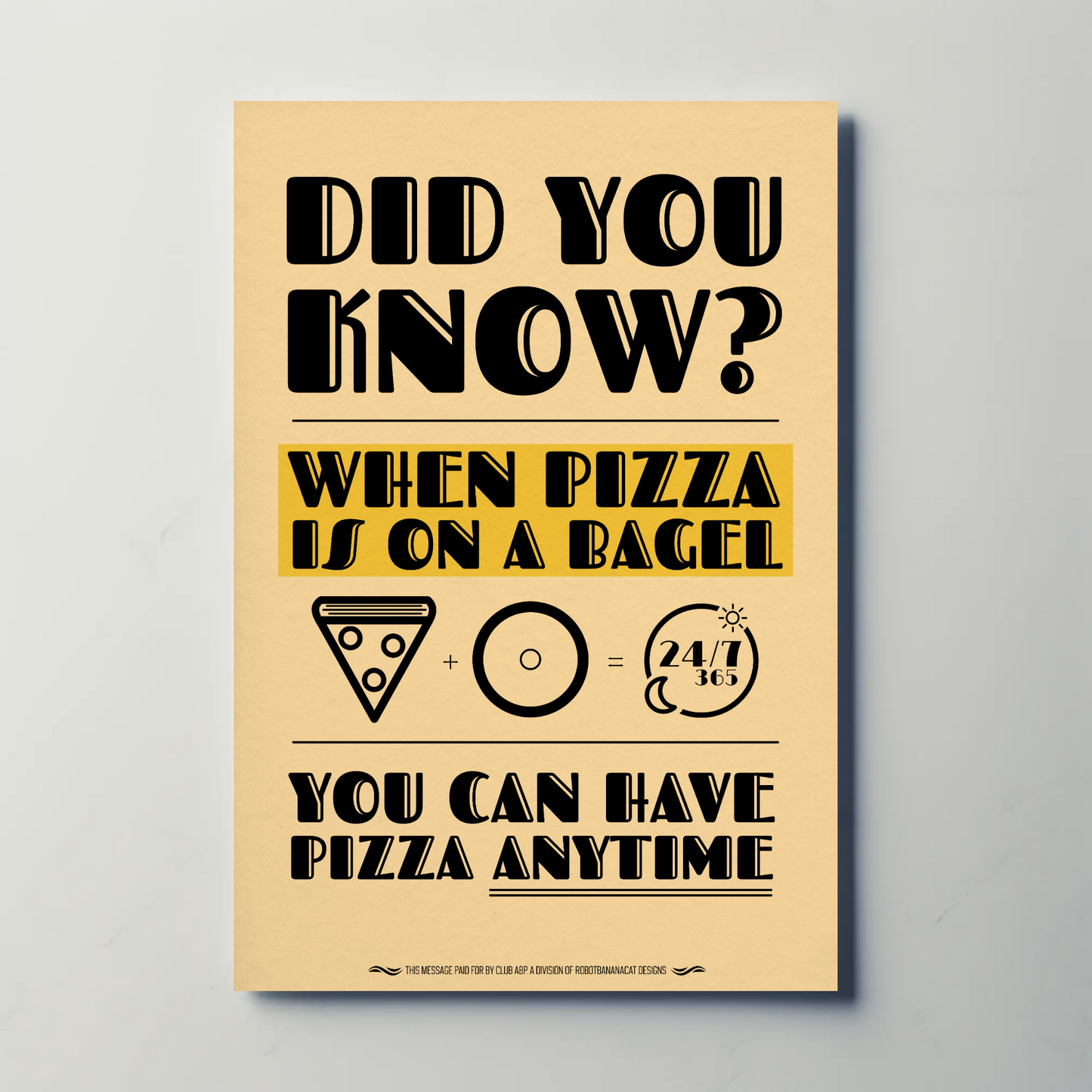 Bagel Pizza Print